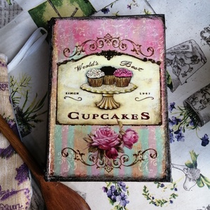 Vintage recepteskönyv, Otthon & Életmód, Konyhafelszerelés, tálalás, Sütés, főzés, Receptfüzet, Decoupage, transzfer és szalvétatechnika, MESKA