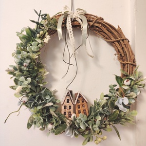 Házikós havas-jeges kopogtató , Otthon & Életmód, Dekoráció, Ajtó- és ablak dekoráció, Ajtódísz & Kopogtató, , MESKA