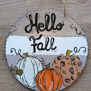 Hello Fall őszi  ajtódísz  - otthon & életmód - dekoráció - ajtó- és ablak dekoráció - ajtódísz & kopogtató - Meska.hu