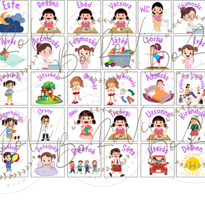 Névre szóló képes napirend/napi rutin/vizuális napirend - otthon & életmód - dekoráció - fali és függő dekoráció - falinaptár & öröknaptár - Meska.hu