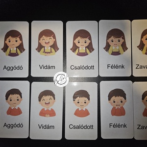 Érzelmek kártyacsomag - játék & sport - készségfejlesztő és logikai játék - oktató játékok - Meska.hu