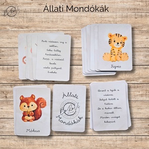 Állati Mondókák, Mondókás kártyacsomag, DIGITÁLIS - játék & sport - készségfejlesztő és logikai játék - oktató játékok - Meska.hu