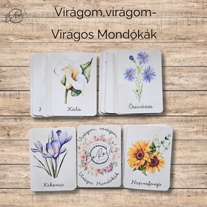 Virágom, virágom-Virágos Mondókák kártyacsomag, Játék & Sport, Készségfejlesztő és Logikai játék, Oktató játékok, Fotó, grafika, rajz, illusztráció, MESKA