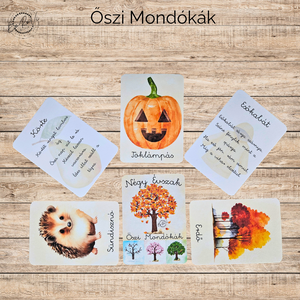 Négy Évszak-Őszi Mondókák kártyacsomag - játék & sport - készségfejlesztő és logikai játék - oktató játékok - Meska.hu