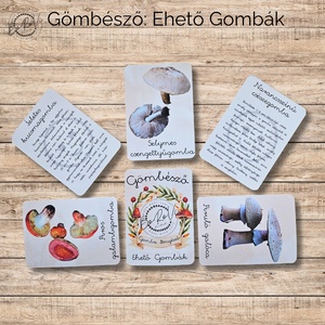 Gömbésző: Ehető Gombák Ismeretterjesztő kártyacsomagok - játék & sport - táblajáték és kártyajáték - kártya - Meska.hu
