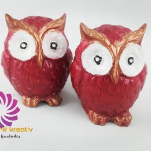 Bagoly bordó-bronz, Kellékek & szerszámok, Dekorációs kellékek, Figurák, , MESKA