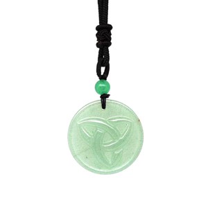 Kör trefoil aventurin medál zsinóron 3,5cm - Meska.hu