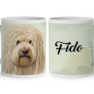 Névvel kérhető - Fehér puli portré mintás bögre, Otthon & Életmód, Konyhafelszerelés, tálalás, Tálalás, Bögre & Csésze, , MESKA