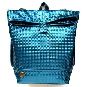 SuziartBag Kék fényes kockás hátizsák - táska & tok - kézitáska & válltáska - válltáska - Meska.hu