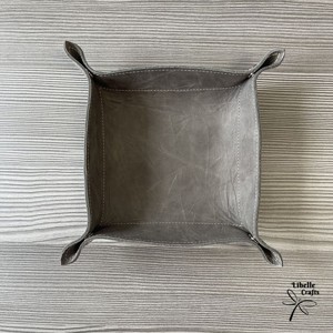 Színes bőr tálca - gyűrt szürke, Otthon & Életmód, Dekoráció, Asztal és polc dekoráció, Dekorációs tál, tartó, , MESKA