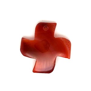 Átfúrt medál Karneol kereszt 30x30mm, Ékszer, Nyaklánc, Medál, , MESKA