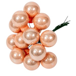 Üveggömb pick 2 cm - barack - fényes 12 db, Kellékek & szerszámok, Dekorációs kellékek, Üveggömb pick, , MESKA