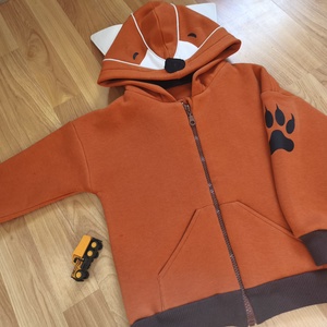 Kapucnis rókás/ farkasos pulóver - Meska.hu