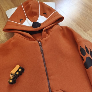 Kapucnis rókás/ farkasos pulóver - ruha & divat - babaruha & gyerekruha - pulóver - Meska.hu