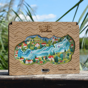 Balaton fa kirakó, Játék & Sport, Puzzle, Kirakó, kocka kirakó, Famegmunkálás, Gravírozás, pirográfia, MESKA