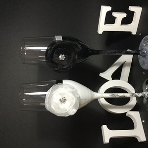 Kristály rózsa pezsgős pohár pár 1. -  - Meska.hu