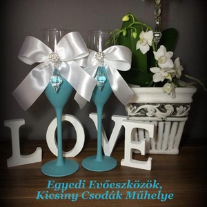 Kristály rózsa pezsgős pohár pár 1. -  - Meska.hu