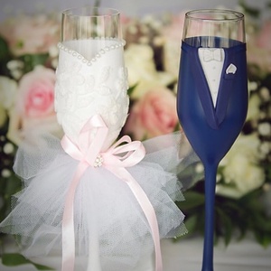 Szerelem esküvői pohár pár, Esküvő, Dekoráció, Tálalás, Gyurma, MESKA