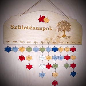 Szülinapi öröknaptár, Otthon & Életmód, Dekoráció, Fali és függő dekoráció, Falinaptár & Öröknaptár, Festett tárgyak, MESKA