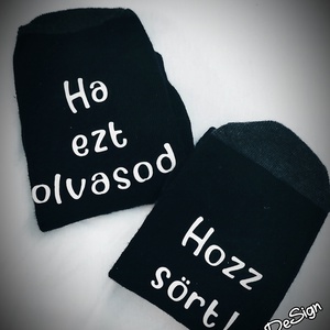 Feliratos zokni - ruha & divat - cipő & papucs - zokni - Meska.hu