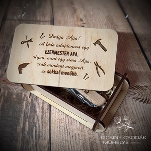 Gravirozott bicska fa díszdobozban - esküvő - emlék & ajándék - szülőköszöntő ajándék - Meska.hu