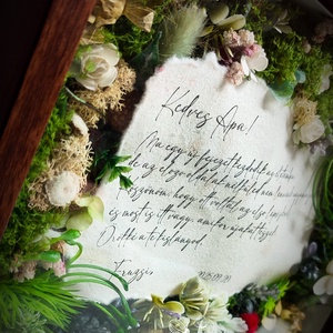 Szülőköszöntő képkeret szeretettel töltve a természetesség jegyében. - esküvő - emlék & ajándék - szülőköszöntő ajándék - Meska.hu