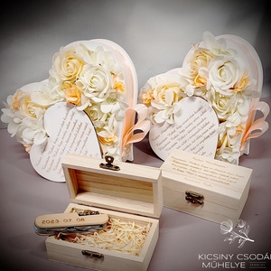 Szülőköszöntő esküvőre � virágos szív díszdoboz, egyedi felirattal örömszülőknek, nagyszülőknek, Köszönő ajándék, Esküvő, Emlék & Ajándék, Szülőköszöntő ajándék, Virágkötés, MESKA