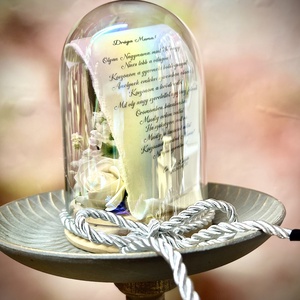     Örök pillanat � idézetes virágkompozíció üvegbúrában - otthon & életmód - virágdekoráció - virágok - virágbox - Meska.hu