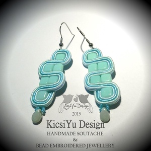 Menta kocka türkizes sujtás fülbevaló -  - Meska.hu