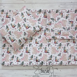 Nyuszi mintás ovis vagy kisgyermek ágynemű + ovizsák tornazsák szett + derékalj - játék & sport - ovis felszerelés - ovis szett - Meska.hu