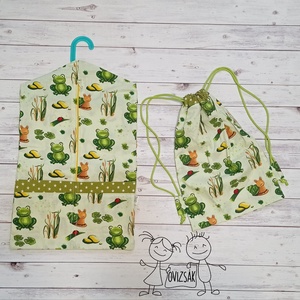 Békás csigás ovis vagy kisgyermek ágynemű szett + ovizsák tornazsák szett + derékalj  - játék & sport - ovis felszerelés - ovis szett - Meska.hu