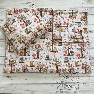 Erdei állatos ovis vagy kisgyermek ágynemű szett + ovizsák tornazsák szett + derékalj  - játék & sport - ovis felszerelés - ovis szett - Meska.hu