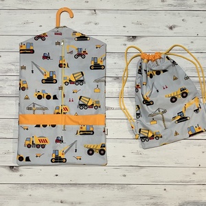 Munkagépes ovizsák és tornazsák szett, Játék & Sport, Ovis felszerelés, Ovis zsák, Varrás, MESKA