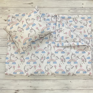 Unikornis és fagyi mintás ovis vagy kisgyermek ágynemű + ovizsák tornazsák szett + derékalj - játék & sport - ovis felszerelés - ovis szett - Meska.hu