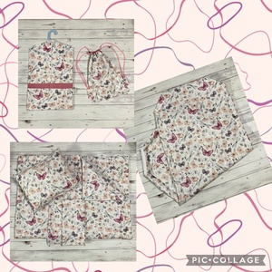 Pillangós ovis vagy kisgyermek ágynemű szett + ovizsák tornazsák szett + derékalj  - játék & sport - ovis felszerelés - ovis szett - Meska.hu