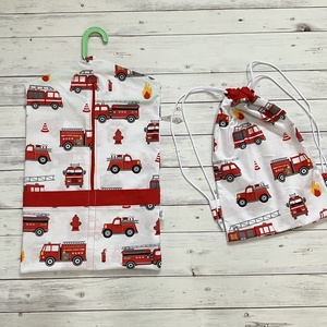 Tűzoltó autós ovizsák és tornazsák szett, Játék & Sport, Ovis felszerelés, Ovis zsák, Varrás, MESKA