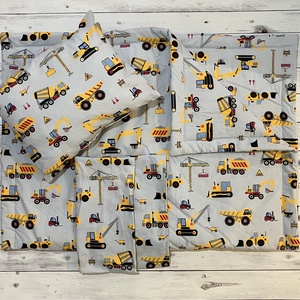 Munkagépes ovis vagy kisgyermek ágynemű szett + ovizsák tornazsák szett + derékalj  - játék & sport - ovis felszerelés - ovis szett - Meska.hu