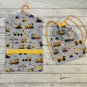 Munkagépes ovis vagy kisgyermek ágynemű szett + ovizsák tornazsák szett + derékalj  - játék & sport - ovis felszerelés - ovis szett - Meska.hu