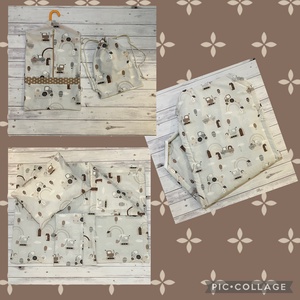 Munkagépes ovis vagy kisgyermek ágynemű szett + ovizsák tornazsák szett + derékalj  - Meska.hu