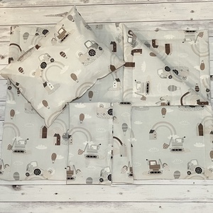 Munkagépes ovis vagy kisgyermek ágynemű szett + ovizsák tornazsák szett + derékalj  - játék & sport - ovis felszerelés - ovis szett - Meska.hu