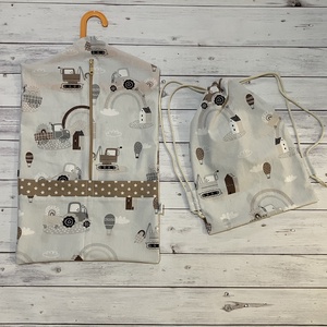 Munkagépes ovis vagy kisgyermek ágynemű szett + ovizsák tornazsák szett + derékalj  - játék & sport - ovis felszerelés - ovis szett - Meska.hu