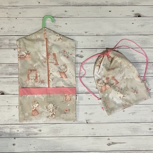 Kislány mintás ovis vagy kisgyermek ágynemű + ovizsák tornazsák szett + derékalj - játék & sport - ovis felszerelés - ovis szett - Meska.hu