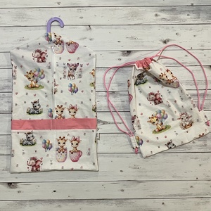 Állatos ovis vagy kisgyermek ágynemű szett + ovizsák tornazsák szett + derékalj  - játék & sport - ovis felszerelés - ovis szett - Meska.hu