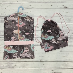 Unikornis mintás ovizsák és tornazsák szett - szürke - Meska.hu