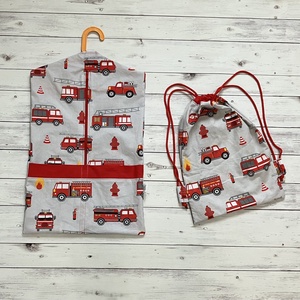Tűzoltó autós ovizsák és tornazsák szett, Játék & Sport, Ovis felszerelés, Ovis zsák, Varrás, MESKA