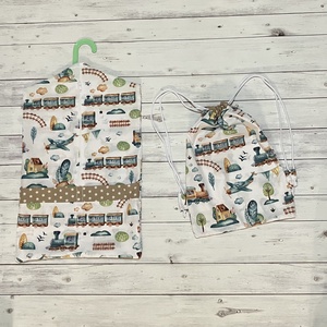 Vonatos ovizsák és tornazsák szett, Játék & Sport, Ovis felszerelés, Ovis szett, Varrás, MESKA