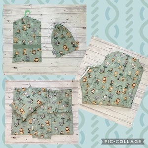 Safari mintás ovis vagy kisgyermek ágynemű szett + ovizsák tornazsák szett + derékalj , Játék & Sport, Ovis felszerelés, Ovis szett, Varrás, MESKA