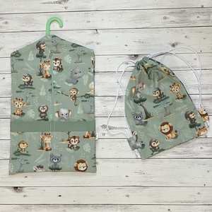 Safari mintás ovis vagy kisgyermek ágynemű szett + ovizsák tornazsák szett + derékalj  - játék & sport - ovis felszerelés - ovis szett - Meska.hu