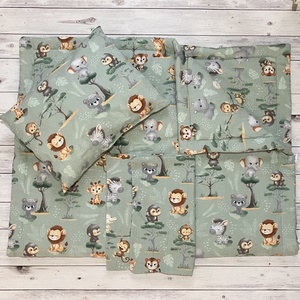 Safari mintás ovis vagy kisgyermek ágynemű szett + ovizsák tornazsák szett + derékalj  - játék & sport - ovis felszerelés - ovis szett - Meska.hu