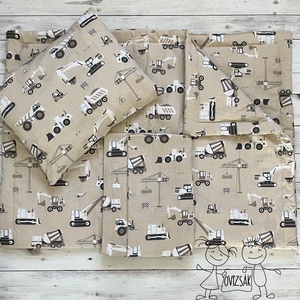 Munkagépes ovis vagy kisgyermek ágynemű szett + ovizsák tornazsák szett + derékalj  - játék & sport - ovis felszerelés - ovis szett - Meska.hu